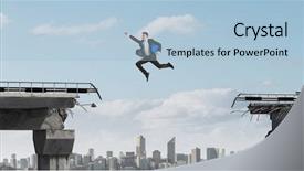  Presentation with overcome - Beautiful PPT theme featuring business concept of businessman overcome backdrop and a  colored foreground