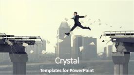  Presentation with overcome - Slide set consisting of business concept of businessman overcome background and a  colored foreground