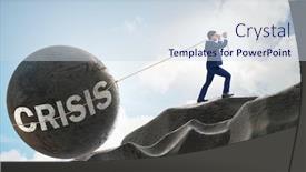 Presentation with crisis - Presentation theme having business-concept-of-crisis background and a sky blue colored foreground