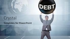  Presentation with borrowing - Theme enhanced with business-concept-of-debt background and a light blue colored foreground