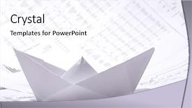  Presentation with boat - PPT theme consisting of business concept of paper boat background and a sky blue colored foreground