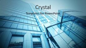  Presentation with high rise building - PPT theme having business concept of successful industrial background and a light blue colored foreground