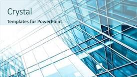  Presentation with high rise building - Slide set enhanced with business concept of successful industrial background and a light blue colored foreground