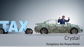  Presentation with burden - Colorful PPT layouts enhanced with business concept of tax payments backdrop and a light gray colored foreground