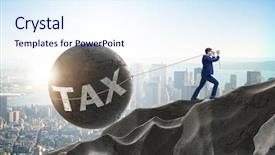  Presentation with burden - Cool new presentation theme with business concept of tax payments backdrop and a sky blue colored foreground