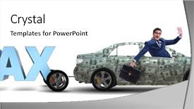  Presentation with burden - Theme with business concept of tax payments background and a white colored foreground