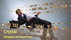  Presentation with burden - Slide deck featuring business concept of tax payments background and a violet colored foreground