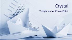  Presentation with boat - Presentation theme enhanced with business concept paper boat background and a  colored foreground