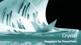  Presentation with tsunami - Audience pleasing presentation theme consisting of business concept paper boat backdrop and a teal colored foreground
