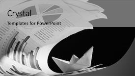  Presentation with tsunami - Amazing theme having shipping diagram - business concept paper boat backdrop and a light gray colored foreground