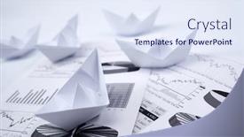  Presentation with boats - Cool new slide set with business concept paper boats on the documents backdrop and a sky blue colored foreground