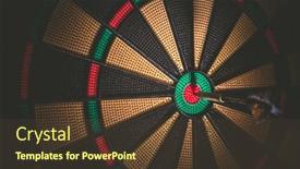  Presentation with dartboard - Presentation having business-concept-target-and-goal background and a tawny brown colored foreground