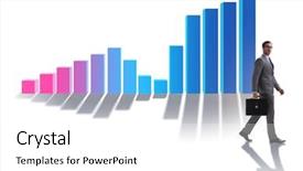  Presentation with bar - Slides having business concept with bar chart background and a white colored foreground