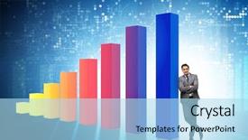  Presentation with bar - Theme enhanced with business concept with bar chart background and a light blue colored foreground