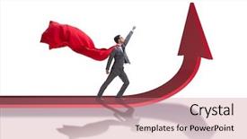  Presentation with spreadsheet data and business charts - PPT theme featuring business concept with chart background and a coral colored foreground