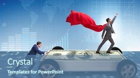  Presentation with car business - PPT theme enhanced with business concept with dollar car background and a ocean colored foreground