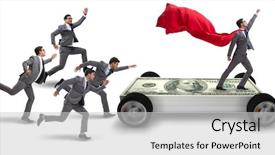  Presentation with business growth dollar - Presentation theme consisting of business concept with dollar car background and a light gray colored foreground