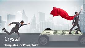  Presentation with business growth dollar - Beautiful theme featuring business concept with dollar car backdrop and a gray colored foreground