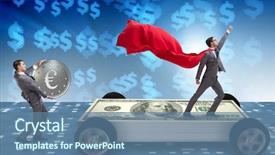  Presentation with business growth dollar - Theme consisting of business concept with dollar car background and a ocean colored foreground