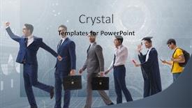  Presentation with concept - Presentation consisting of business-concept-with-man-progressing background and a lemonade colored foreground