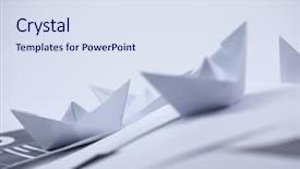  Presentation with paper boat children play - Cool new slide deck with business concept with paper boats backdrop and a sky blue colored foreground