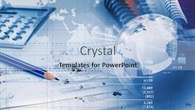  Presentation with stationary - Slides having business concept with stationary staff on table background and a light blue colored foreground