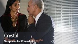  Presentation with multi - PPT theme enhanced with business concern - multi-ethnic businesspeople having discreet conversation background and a  colored foreground