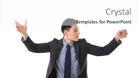  Presentation with conductor - Amazing slides having business conductor man closeup portrait backdrop and a white colored foreground