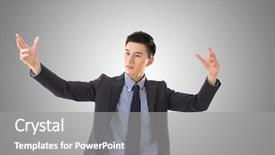  Presentation with conductor - PPT theme enhanced with business conductor man closeup portrait background and a gray colored foreground