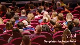  Presentation with conference - Cool new PPT layouts with business-conference-attendees-sit backdrop and a wine colored foreground