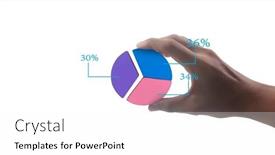  Presentation with pie chart - Slide deck with business-connecting-piece-of-multi background and a white colored foreground