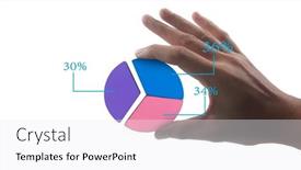  Presentation with pie chart - Presentation design with business-connecting-piece-of-multi background and a white colored foreground