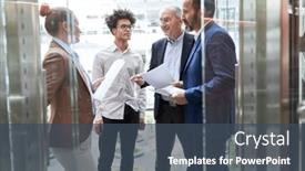  Presentation with building team - PPT layouts enhanced with business-consultants-team-and-start background and a ocean colored foreground