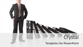  Presentation with business continuity - Beautiful PPT theme featuring business continuity - businessman near a stack backdrop and a white colored foreground