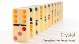  Presentation with domino - PPT layouts featuring business continuity - domino effect with many pieces background and a lemonade colored foreground