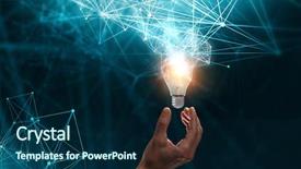  Presentation with business continuity - PPT layouts with business continuity - innovative idea in businessman hand background and a navy blue colored foreground