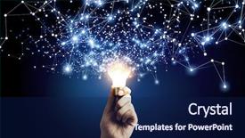  Presentation with business continuity - Presentation theme having business continuity - innovative idea in businessman hand background and a navy blue colored foreground