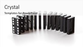  Presentation with business continuity - PPT layouts consisting of business continuity - stack of dominoes falling isolated background and a white colored foreground
