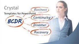  Presentation with business continuity - Presentation design consisting of business-continuity-disaster-recovery-concept background and a white colored foreground