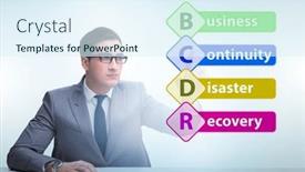  Presentation with business continuity - Slides having business-continuity-disaster-recovery-concept background and a sky blue colored foreground