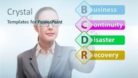  Presentation with business continuity - Presentation enhanced with business-continuity-disaster-recovery-concept background and a sky blue colored foreground