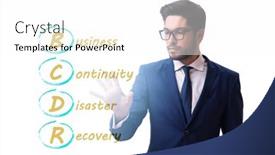  Presentation with business continuity - Slide set with business-continuity-disaster-recovery-concept background and a white colored foreground