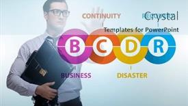  Presentation with business continuity - PPT layouts featuring business-continuity-disaster-recovery-concept background and a sky blue colored foreground