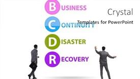  Presentation with business continuity - PPT theme having business-continuity-disaster-recovery-concept background and a white colored foreground