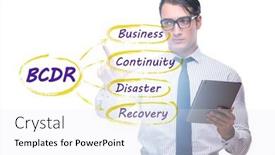  Presentation with business continuity - Slides having business-continuity-disaster-recovery-concept background and a white colored foreground