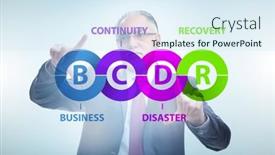  Presentation with business continuity - Slide set with business-continuity-disaster-recovery-concept background and a sky blue colored foreground