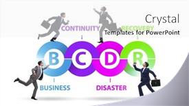  Presentation with business continuity - PPT theme having business-continuity-disaster-recovery-concept background and a white colored foreground