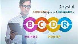  Presentation with business continuity - Theme consisting of business-continuity-disaster-recovery-concept background and a sky blue colored foreground