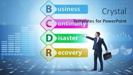  Presentation with business continuity - Presentation theme with business-continuity-disaster-recovery-concept background and a light blue colored foreground
