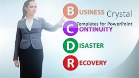  Presentation with business continuity - Slide set consisting of business-continuity-disaster-recovery-concept background and a sky blue colored foreground